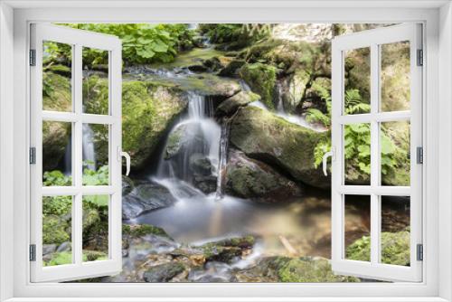 Fototapeta Naklejka Na Ścianę Okno 3D - Small waterfalls on a river flowing in nature.