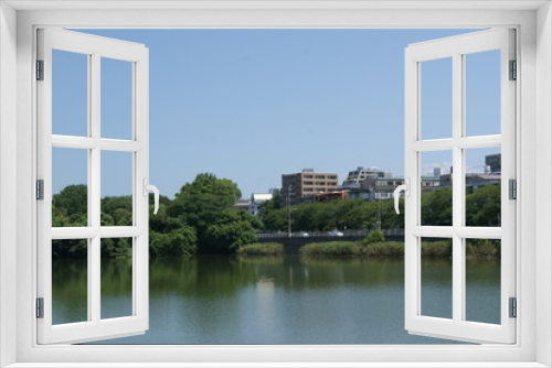Fototapeta Naklejka Na Ścianę Okno 3D - 水のある景観