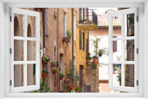 Fototapeta Naklejka Na Ścianę Okno 3D - Street in Pienza, Tuscany