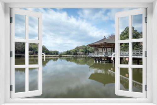 Fototapeta Naklejka Na Ścianę Okno 3D - 奈良県 浮見堂