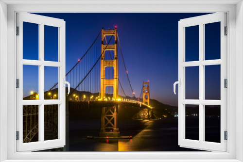 Fototapeta Naklejka Na Ścianę Okno 3D - Bridge Golden Gate night shot. Can be used as wallpaper or background