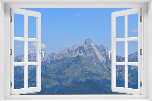 Fototapeta Naklejka Na Ścianę Okno 3D - View on Dachstein Mountain, Bischofsmuetze in the background, Salzkammergut, AustriaAustria