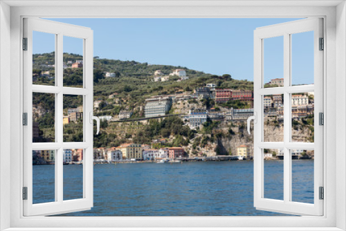 Fototapeta Naklejka Na Ścianę Okno 3D - Town of Sorrento as seen from the water, Campania, Italy