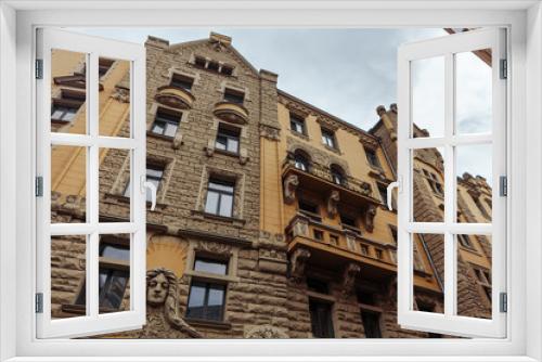 Fototapeta Naklejka Na Ścianę Okno 3D - View on the facade of the hotel Neiburgs