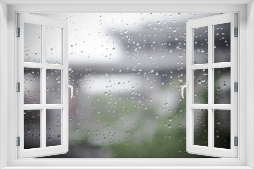 Fototapeta Naklejka Na Ścianę Okno 3D - Rain on the glass, lonely atmosphere, sadness, emotion