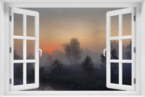 Fototapeta Naklejka Na Ścianę Okno 3D - Morgenstimmung im Moor nahe Seekirchen