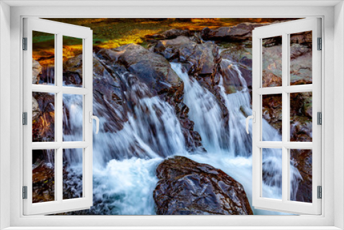 Fototapeta Naklejka Na Ścianę Okno 3D - waterfall over rocks