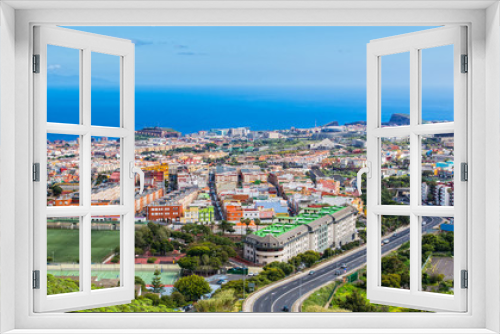 Fototapeta Naklejka Na Ścianę Okno 3D - Aerial view of the residential area of the town on Tenerife, Canary Islands. Spain. Panorama