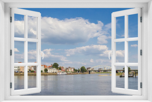 Fototapeta Naklejka Na Ścianę Okno 3D - Panorama of the IJssel river near historic city Deventer, Netherlands