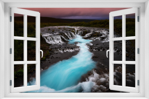 Fototapeta Naklejka Na Ścianę Okno 3D - Bruarfoss waterfall. The Blue waterfall in Iceland.