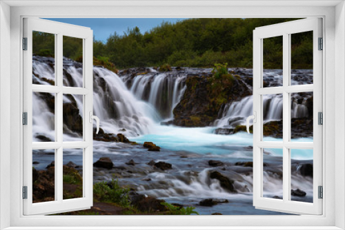 Fototapeta Naklejka Na Ścianę Okno 3D - Bruarfoss waterfall. The Blue waterfall in Iceland.