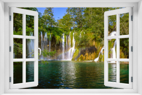 Fototapeta Naklejka Na Ścianę Okno 3D - Beautiful waterfall in Plitvice Lakes National Park. Croatia