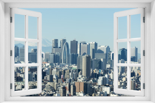 Fototapeta Naklejka Na Ścianę Okno 3D - 高層ビルから望む東京都市景観