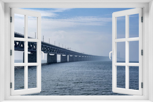 Fototapeta Naklejka Na Ścianę Okno 3D - Öresund Bridge between Copenhagen and Malmö, Sweden, Europe