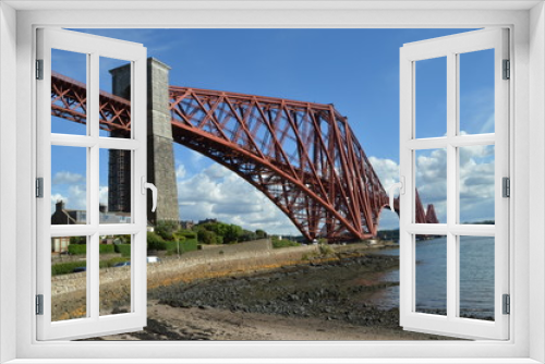 Fototapeta Naklejka Na Ścianę Okno 3D - The Forth Rail Bridge over the Firth of Forth connecting Edinburgh to Fife, photogrpahed from North Queensferry, Fife