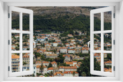 Houses of Dubrovnik, Croatia, at Foot of Mountain