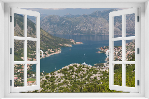 Fototapeta Naklejka Na Ścianę Okno 3D - Panoramic view of Boka Bay,  Montenegro