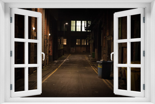 Fototapeta Naklejka Na Ścianę Okno 3D - Dark alley at night