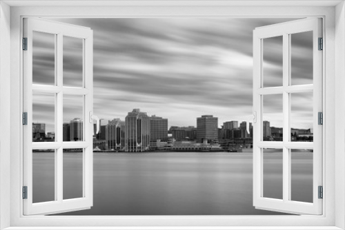 Fototapeta Naklejka Na Ścianę Okno 3D - Long exposure of Halifax skyline from across the river in Dartmouth, Nova Scotia