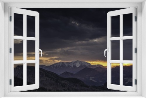 Fototapeta Naklejka Na Ścianę Okno 3D - Austrian Mountain Sunset