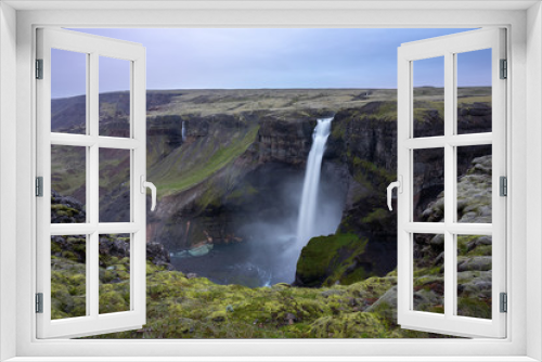 Fototapeta Naklejka Na Ścianę Okno 3D - Wasserfall Háifoss in Hekla, ISLAND