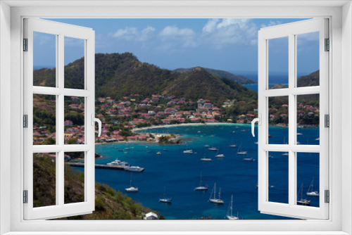 Fototapeta Naklejka Na Ścianę Okno 3D - Town, bay and port of Terre-de-Haut, capital of Les Saintes islands, Guadeloupe archipelago, Caribbean Sea