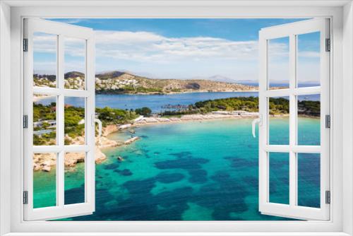 Fototapeta Naklejka Na Ścianę Okno 3D - Luftaufnahme des berühmten Celebrity Astir Beach in Vouliagmeni, Athen, Griechenland 