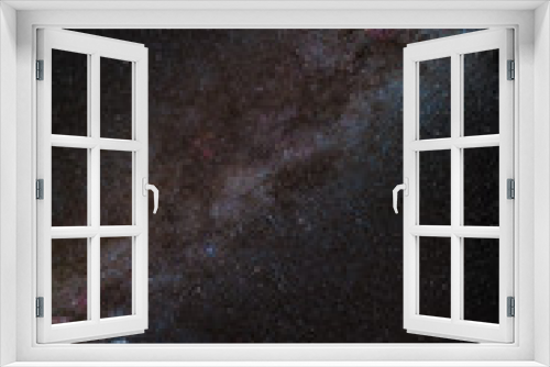 Fototapeta Naklejka Na Ścianę Okno 3D - Center of milky way in night sky with red nebulas and andromeda galaxy