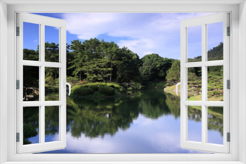 Fototapeta Naklejka Na Ścianę Okno 3D - 真夏の日本庭園