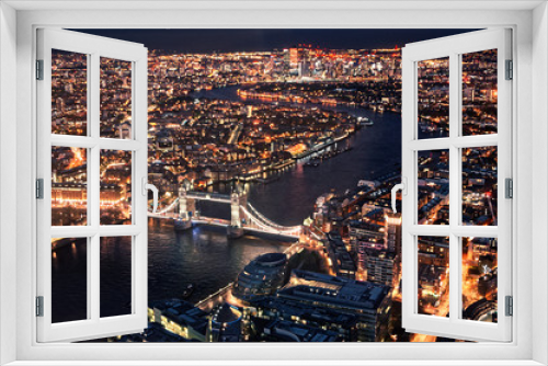 Fototapeta Naklejka Na Ścianę Okno 3D - London night cityscape