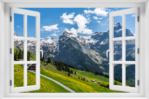 Fototapeta Naklejka Na Ścianę Okno 3D - Switzerland, Engelberg Alps panoramic view 