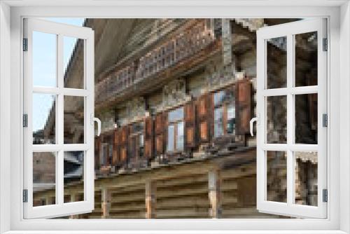 Fototapeta Naklejka Na Ścianę Okno 3D - Casa antica in legno di villaggio russo
