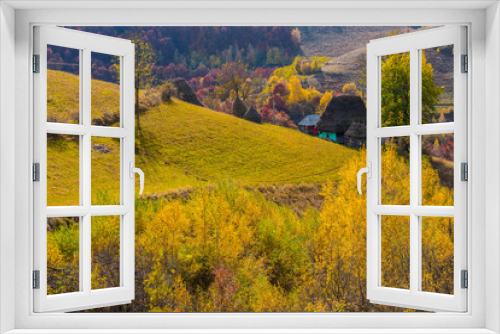 Fototapeta Naklejka Na Ścianę Okno 3D - Autumn scene in the mountains