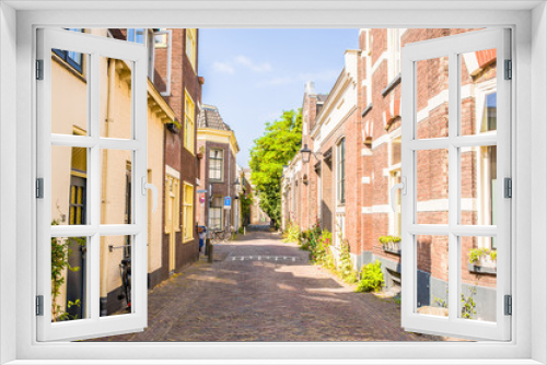 Fototapeta Naklejka Na Ścianę Okno 3D - The historic center of Utrecht with typical colonial houses. Utrecht is  the fourth largest city in the Netherlands.