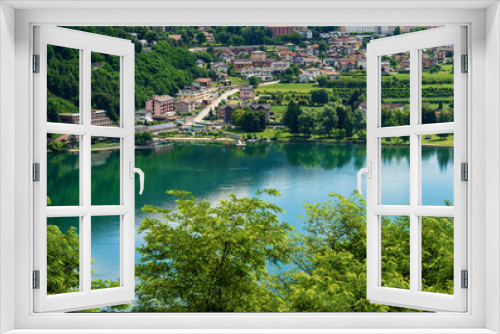 Fototapeta Naklejka Na Ścianę Okno 3D - Levico Terme and the Lake (Lago di Levico) - Trentino Italy