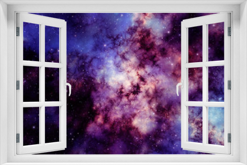Fototapeta Naklejka Na Ścianę Okno 3D - Purple nebula in space background illustration