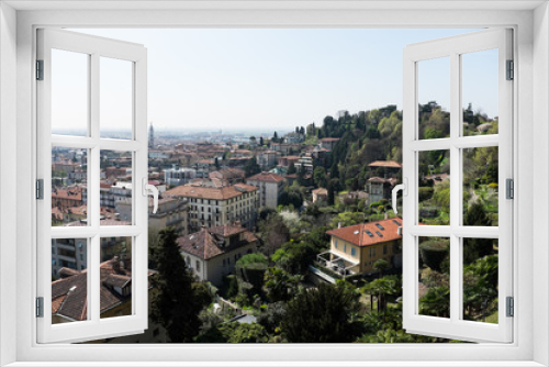 Fototapeta Naklejka Na Ścianę Okno 3D - Blick von der Altstadt Bergamo