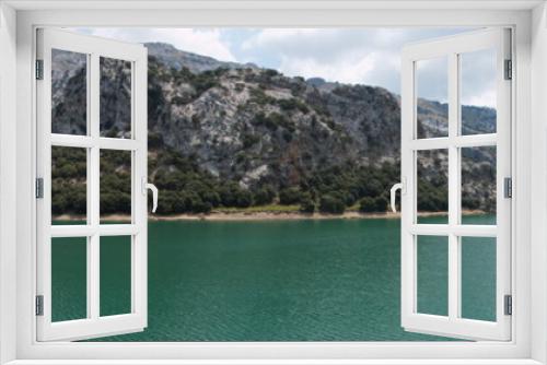 Fototapeta Naklejka Na Ścianę Okno 3D - Water reservoir Embassament de Gorg Blau in Tramuntana Mountains on Mallorca
