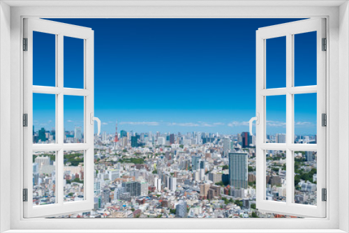 Fototapeta Naklejka Na Ścianę Okno 3D - 東京風景・青空
