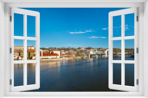 Fototapeta Naklejka Na Ścianę Okno 3D - Panorama of Prague from Charles bridge