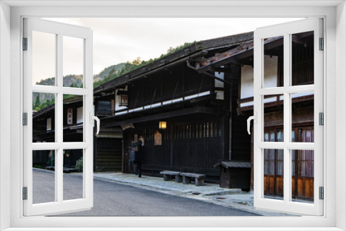 Fototapeta Naklejka Na Ścianę Okno 3D - 夕方の妻籠宿の風景（長野県、日本）
