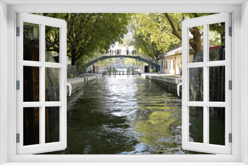 Fototapeta Naklejka Na Ścianę Okno 3D - Canal Saint Martin, Paris, Frankreich, Europa