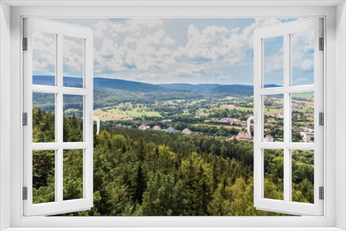 Fototapeta Naklejka Na Ścianę Okno 3D - Panorama miasta Szczytna z tarasu widokowego