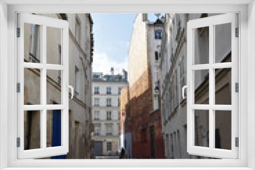 Fototapeta Naklejka Na Ścianę Okno 3D - Ruelle pavée à Paris, France