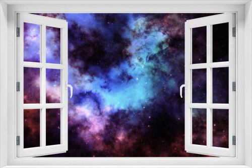 Fototapeta Naklejka Na Ścianę Okno 3D - Space background illustration of nebula and stars