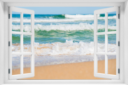 Fototapeta Naklejka Na Ścianę Okno 3D - Sandy beach and blue ocean