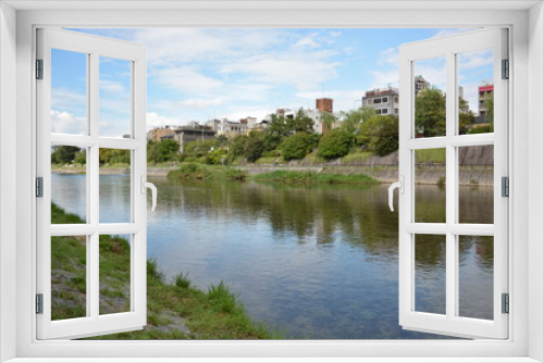 Fototapeta Naklejka Na Ścianę Okno 3D - river with reflection