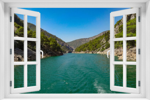 Fototapeta Naklejka Na Ścianę Okno 3D - Turquoise lake and mountains. Turkish Green Canyon
