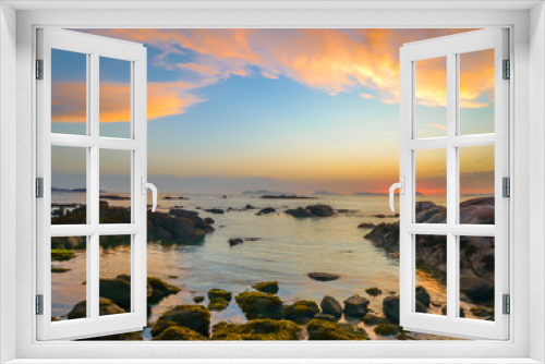 Fototapeta Naklejka Na Ścianę Okno 3D - Samil Sunset - Vigo - Spain