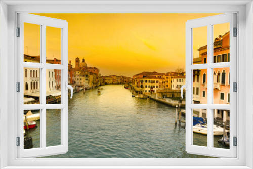 Fototapeta Naklejka Na Ścianę Okno 3D - Grand Canal after sunset, Venice - Italy